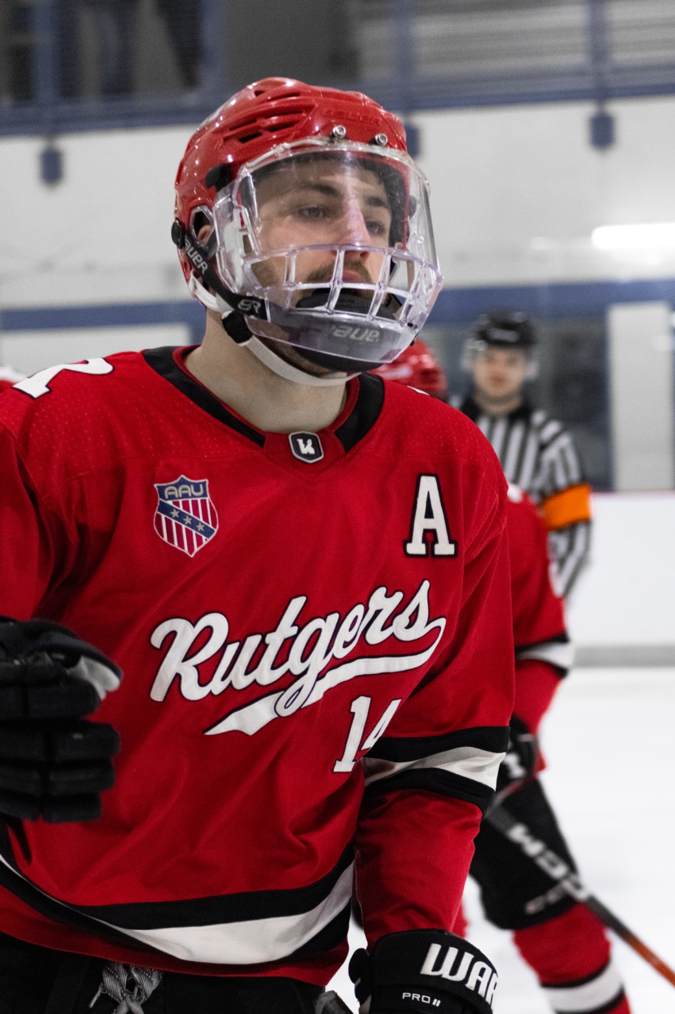 Rutgers Hockey player on the ice